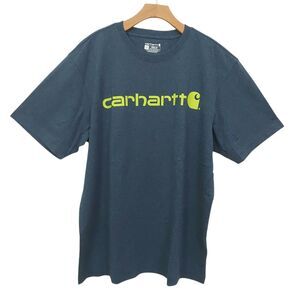 Carhartt T-Shirt Mens Large Blue Loose Fit Short Sleeve Oversized Crew Neck